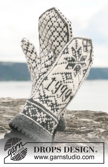 DROPS 110-38 - Knitted Selbu mittens for men with nordic pattern in DROPS Karisma or DROPS Merino Extrafine.