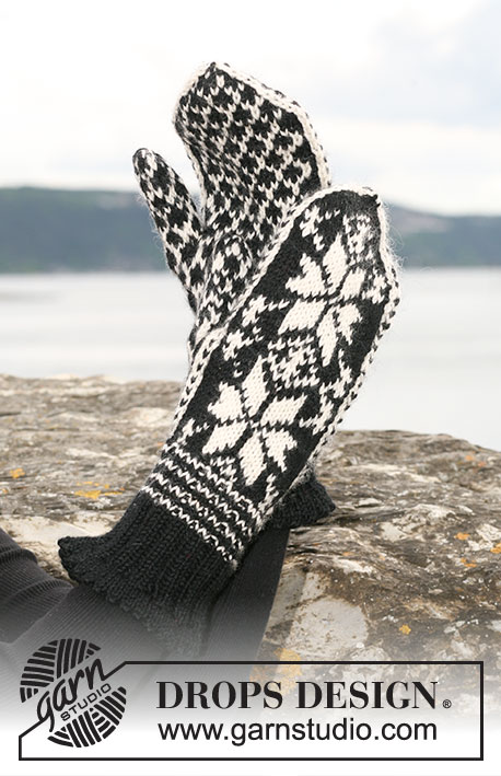 DROPS 110-39 - Knitted DROPS mittens for men with star pattern in ”Karisma”. Yarn alternative ”Merino Extrafine”.