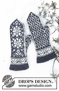 DROPS 110-40 - Knitted DROPS mittens for men with pattern in ”Karisma”. Yarn alternative ”Merino Extrafine”.