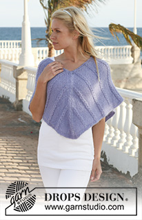 Balestrand / DROPS 112-34 - DROPS shoulder wrap with cable pattern in ”Alpaca” and ”Vivaldi”. Size S - XXXL.
