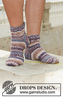 Free patterns - Dámské kotníkové ponožky / DROPS 112-42