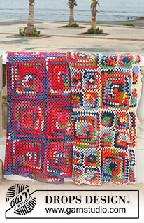 Crayon Box 2 / DROPS 113-37 - Crochet DROPS blanket in ”Muskat Soft”.