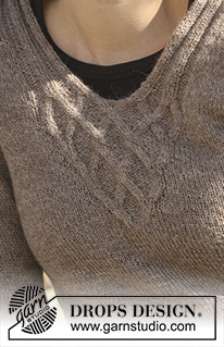 Viking Knots / DROPS 114-8 - DROPS jumper with cables in ”Alpaca” with 3/4 sleeves or long sleeves. 
Size S - XXXL.
