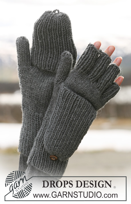 Nesting Fingers / DROPS 117-26 - DROPS handschoenen met flap van ”Merino Extra Fine”. 
