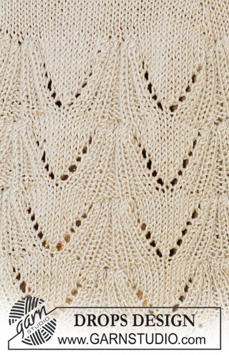 Sand Waves / DROPS 118-14 - Spódnica na drutach z ażurowym brzegiem z włóczki DROPS Muskat. Od S do XXXL.