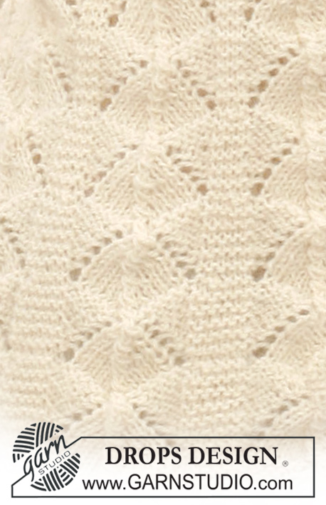 Frilly Julliet / DROPS 118-18 - Knitted DROPS sleeveless top in garter st and lace pattern in  ”Alpaca”. Size S-XXXL.