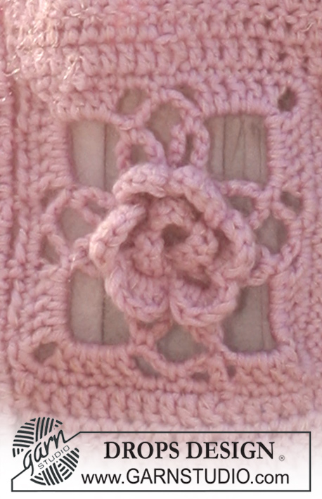 Rose Relic / DROPS 118-29 - Crochet DROPS waistcoat in ”Merino Extra Fine” and ”Kid-Silk”. Size S - XXXL.