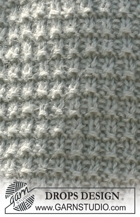 Marit / DROPS 119-6 - Veste DROPS tricotée en point structuré avec col, tricotée avec 2 fils Alpaca. Du S au XXXL.