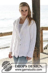 Giselle / DROPS 120-18 - Knitted DROPS jacket with rib and cables in ”Paris”. Size XS to XXXL. 