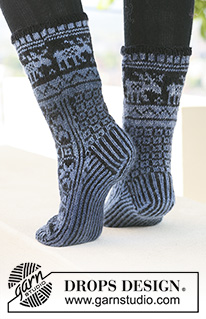 Free patterns - Christmas Socks & Slippers / DROPS 121-3