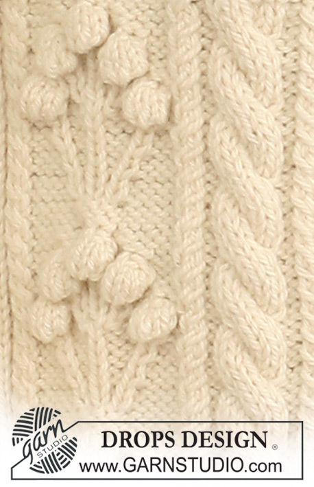 Warm Wishes / DROPS 123-12 - Casaco DROPS tricotado em ponto estruturado com gola larga em ”Nepal”. Do S ao XXXL.