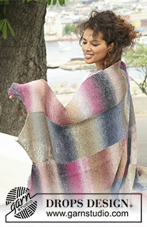 Delight Plates / DROPS 124-17 - Knitted DROPS blanket in ”Delight”.