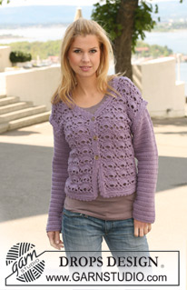 Field of Fans / DROPS 126-17 - Crochet DROPS jacket in ”Merino Extra Fine”. Size S to XXXL.