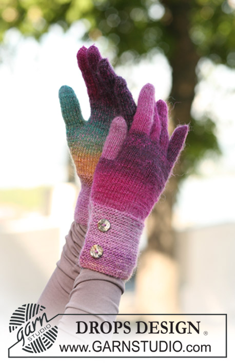 Catch a Rainbow / DROPS 126-29 - Knitted DROPS gloves in ”Delight”. 