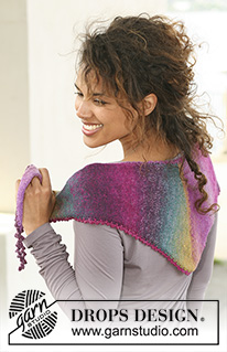 Sweet Carnival / DROPS 126-36 - DROPS shawl in stocking st in ”Delight” with crochet border.