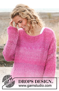 Sweet Cherry / DROPS 127-33 - Knitted DROPS sweater in Verdi. 
Size: S - XXXL.