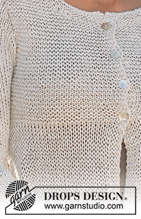 Sweet Pia / DROPS 129-21 - Knitted DROPS jacket, worked top down with extra width in ”Bomull-Lin”. 
Size: S - XXXL.
