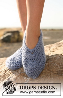 Free patterns - Children Slippers / DROPS 129-34