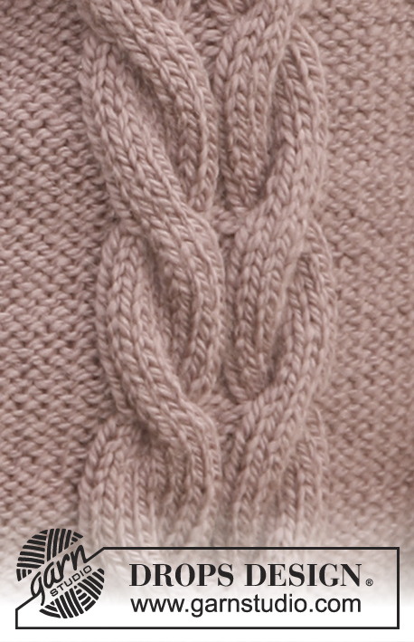 A Taste of Fall / DROPS 132-3 - Knitted DROPS jumper with cables in ”Andes” or “Snow”. Size: S - XXXL.