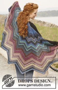 Butterfly Dream / DROPS 133-1 - Knitted DROPS shawl in Delight.