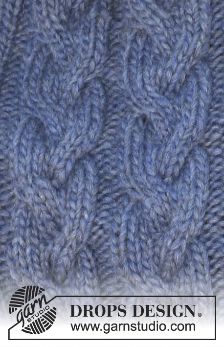 Ice Princess / DROPS 134-24 - Knitted DROPS head band and shoulder warmer with cables and rib in ”Andes” or ”Snow”.   