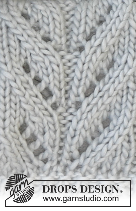 Lady of the Lake / DROPS 134-48 - DROPS jakke strikket fra side til side med hulmønster i ”Snow” eller “Andes”. Str S - XXXL
