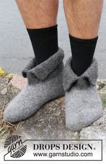 Free patterns - Felted Slippers / DROPS 135-37