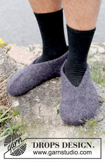 Free patterns - Felted Slippers / DROPS 135-38