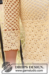 Buttercup / DROPS 136-30 - Crochet DROPS jacket in ”Muskat”. Size: XS - XXXL.
