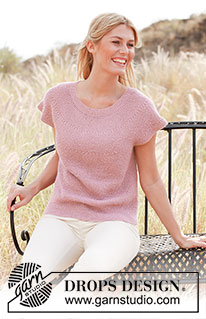 Rose of May / DROPS 137-33 - Knitted DROPS top in garter st in ”Alpaca”.
Size: S - XXXL.
