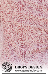 Fairy Web / DROPS 137-4 - DROPS šátek pletený krajkovým vzorem z příze „Lace.