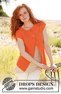 California Sun / DROPS 139-19 - Knitted DROPS vest in garter st worked from side to side in Paris. Size XS - XXL 
