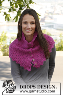 Blissfull and Sweet / DROPS 140-17 - Crochet DROPS neck warmer in ”Karisma” and “Kid-Silk”.