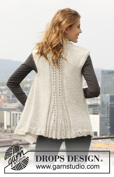 Sweet Fall / DROPS 140-2 - Knitted DROPS vest in ”Alpaca” and ”Kid-Silk”.  Size: S - XXXL.