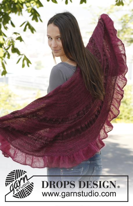 Just Dreaming / DROPS 140-48 - Knitted DROPS shawl in ”Fabel” and ”Kid-Silk”. 