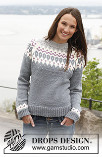 Diamond Rose / DROPS 141-41 - Knitted DROPS jumper with raglan and pattern in Lima. 
Size: S - XXXL.
