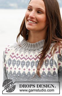 Diamond Rose / DROPS 141-41 - Knitted DROPS jumper with raglan and pattern in Lima. 
Size: S - XXXL.
