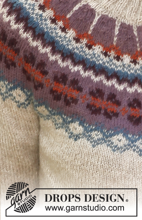 Bergen / DROPS 142-1 - Knitted DROPS jacket with round yoke, pockets and Norwegian pattern in ”Alpaca”. Size XS – XXXL