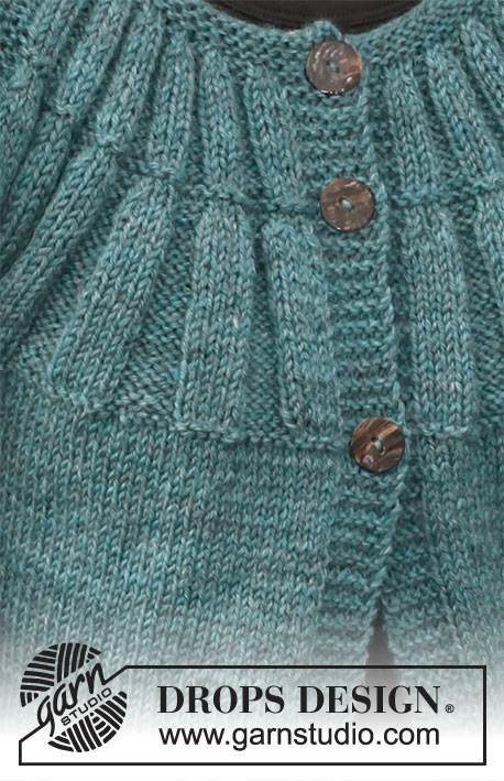 Abbey / DROPS 142-14 - Knitted DROPS jacket with short sleeves and round yoke in ”Karisma”. Size: S - XXXL.