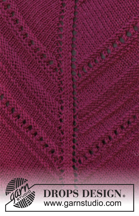 Aubergine / DROPS 142-29 - Strikket DROPS hue og sjal i ”Karisma” med enkelt strukturmønster.