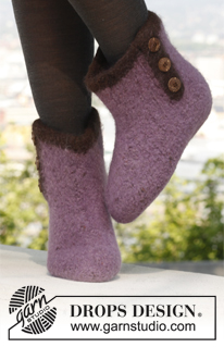 Free patterns - Felted Slippers / DROPS 142-37
