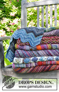 Sweet dreams / DROPS 144-13 - Knitted DROPS blanket in garter st in Fabel.