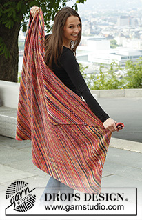 Miranda / DROPS 144-2 - Knitted DROPS blanket in garter st in ”Fabel”.