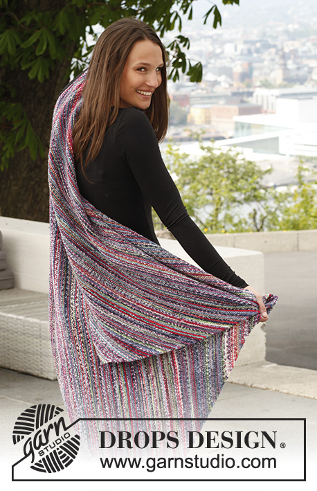 Miranda / DROPS 144-2 - Knitted DROPS blanket in garter st in ”Fabel”.