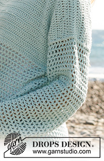 Donna / DROPS 145-19 - Crochet DROPS jumper in ”Cotton Light”. Size: S - XXXL.