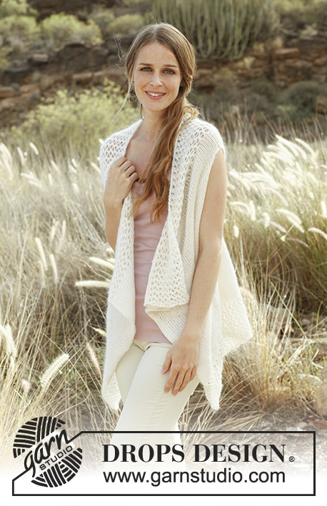 Claire / DROPS 147-40 - Knitted DROPS vest in ”Alpaca” and ”Kid-Silk”. Size: S - XXXL.