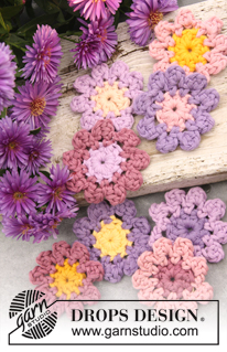 Free patterns - Decorative Flowers / DROPS 147-46