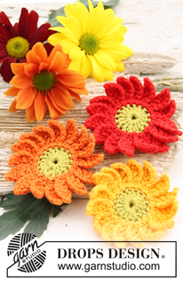 Free patterns - Decorative Flowers / DROPS 147-52