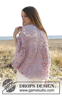 Pink Dream / DROPS 148-13 - Crochet DROPS bolero in ”Alpaca” and ”Kid-Silk”. 