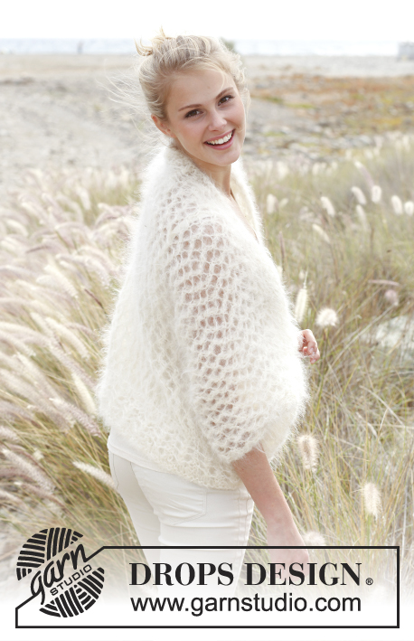 Cloud / DROPS 148-24 - Knitted DROPS bolero in Vienna or Melody. Size: S - XXXL.